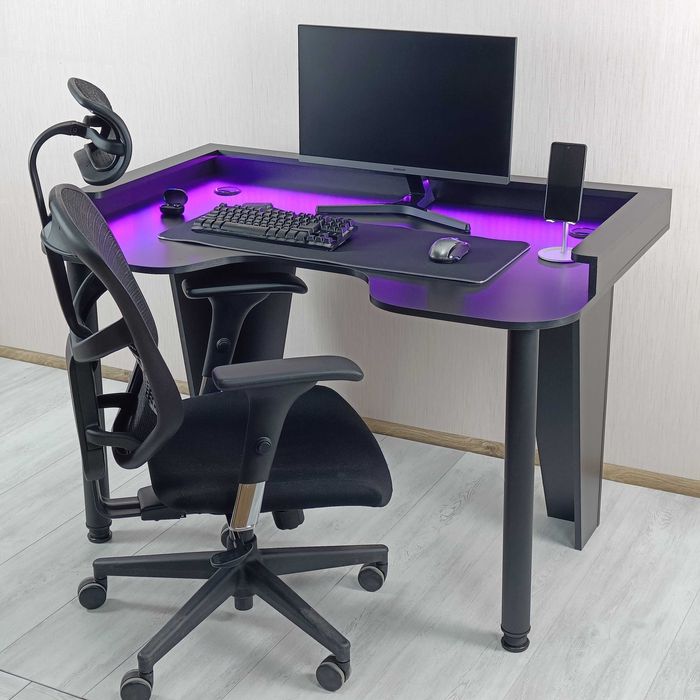 Стіл геймерський PRO • Стіл комп'ютерний •Для геймера с RGB подсвіткою