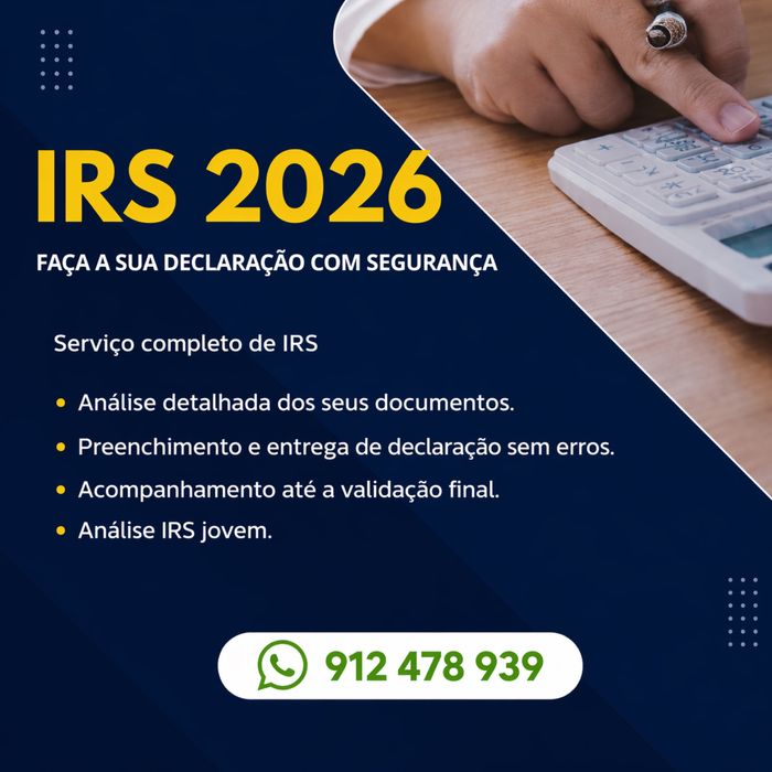IRS 2026, veha fazer seu IRS com pessoa qualificada.