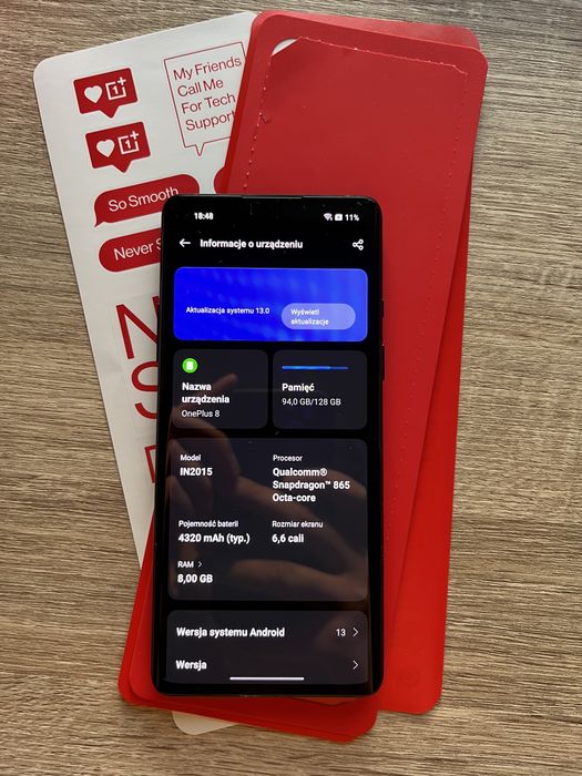Telefon Oneplus 8 Black 8/128Gb Bogaty zestaw