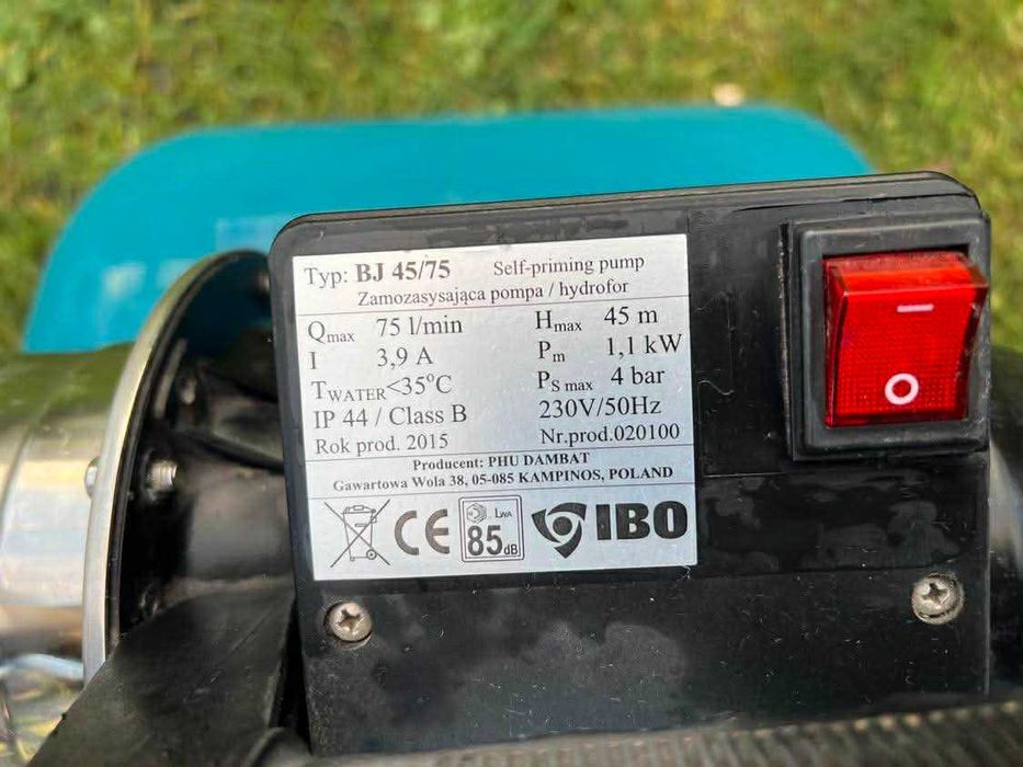 Zestaw hydroforowy IBO BJ 45-75, 230V zbiornik 50L + dodatki