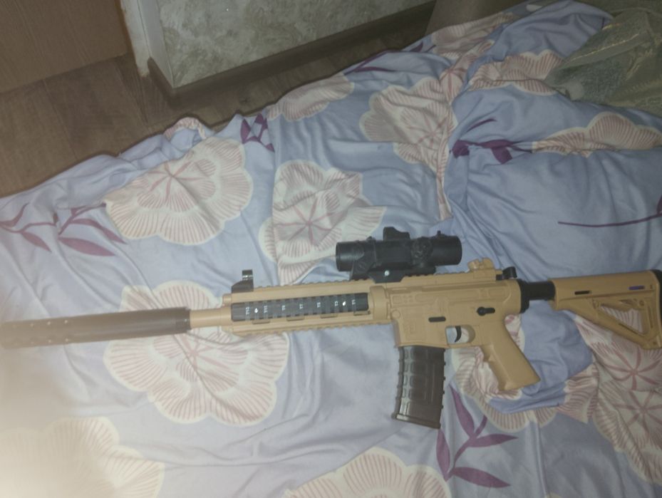Orbeez gun М-416 стреляет орбизами на аккумуляторе Бежевый