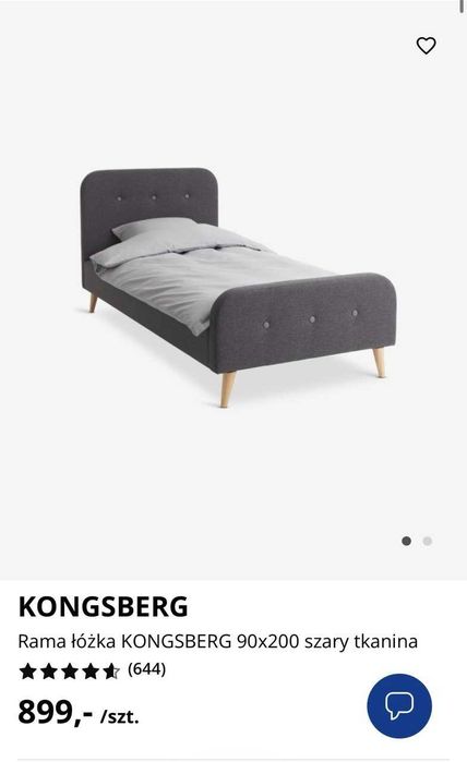 Łóżko JYSK z materacem 90×200 + stelaż IKEA