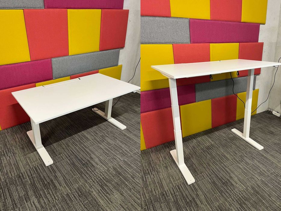 Biurko elektryczne regulowane 140x80 Kinnarps Series P białe okazja!