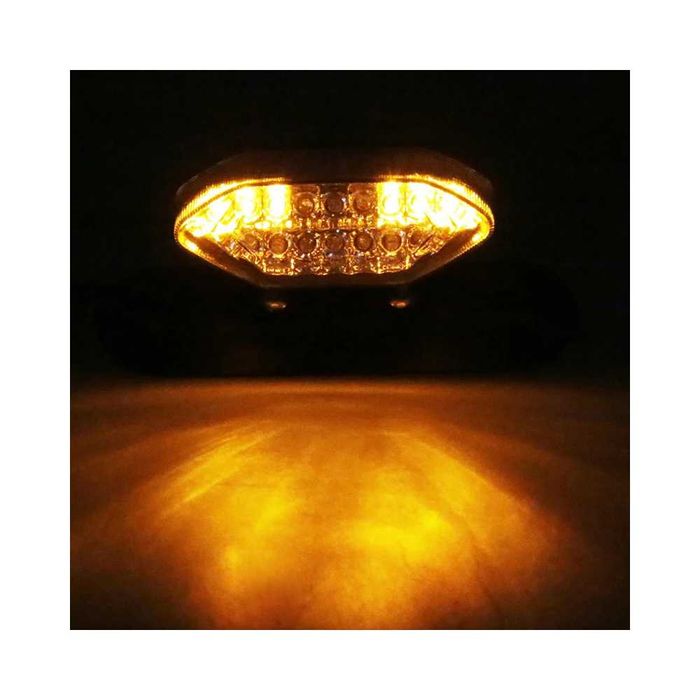 Luz traseira LED integrada para moto - Stop, travão e piscas