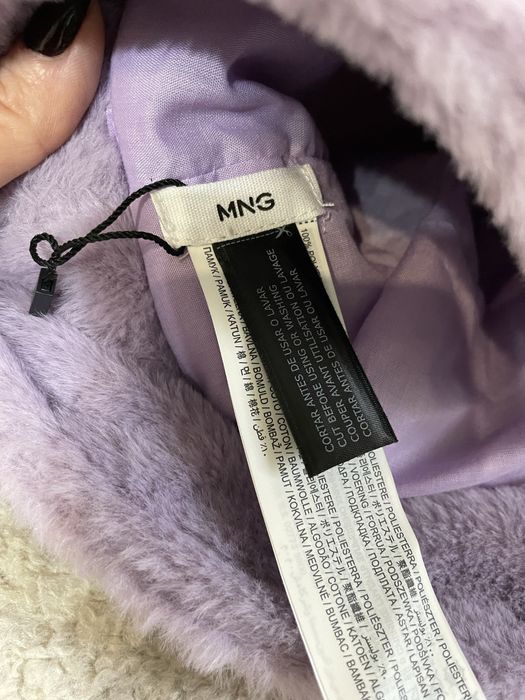 Лавандова хутряна панама шапка mango