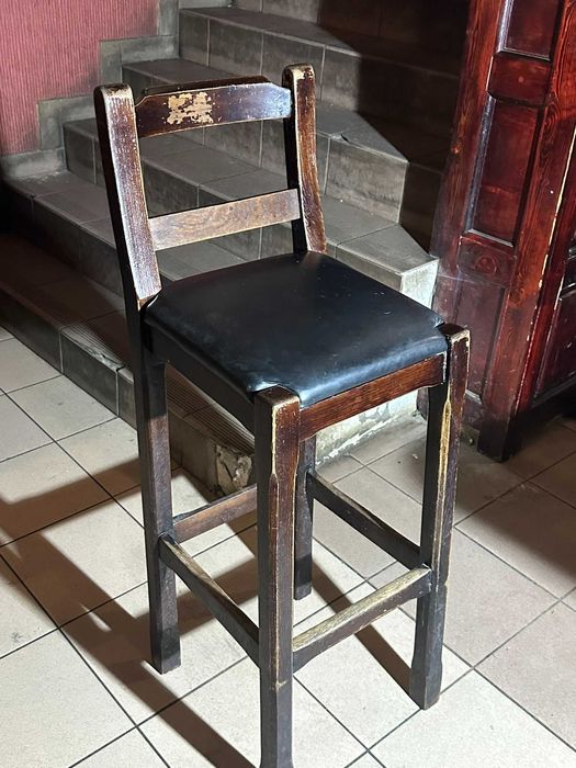 Zestaw 5x Drewniany Hoker Barowy