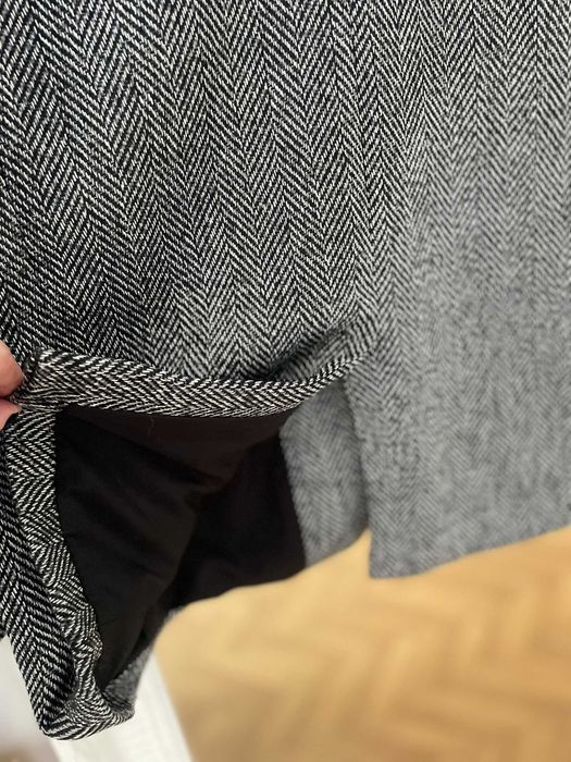 H&M marynarka szara jodełka oversize jednorzędowa wełna wool M 38