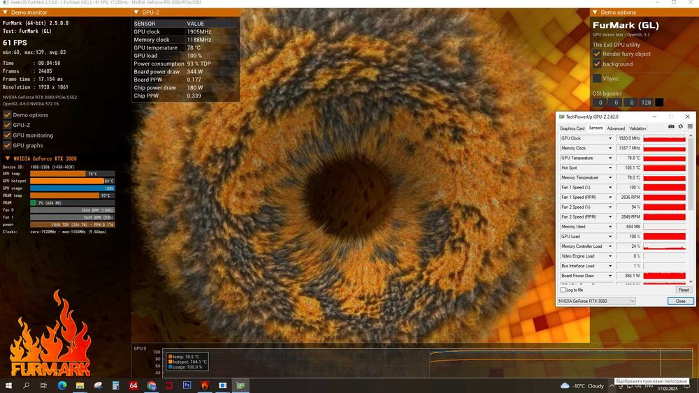 RTX 3080 GIGABYTE 10GB GDDR6X (320 біт)