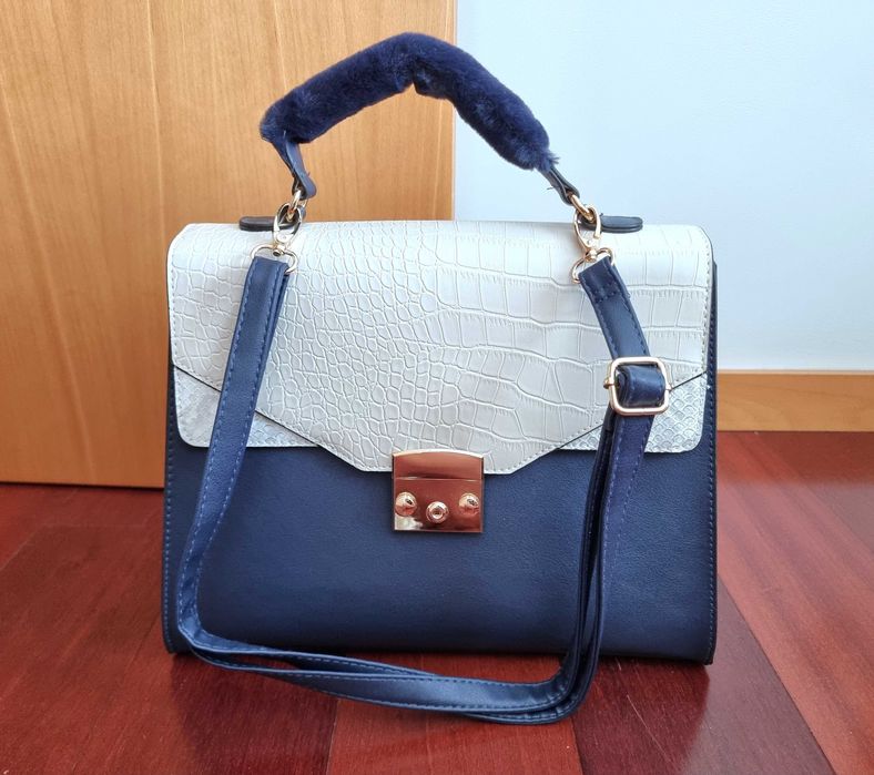 Mala azul e bege - nunca usada