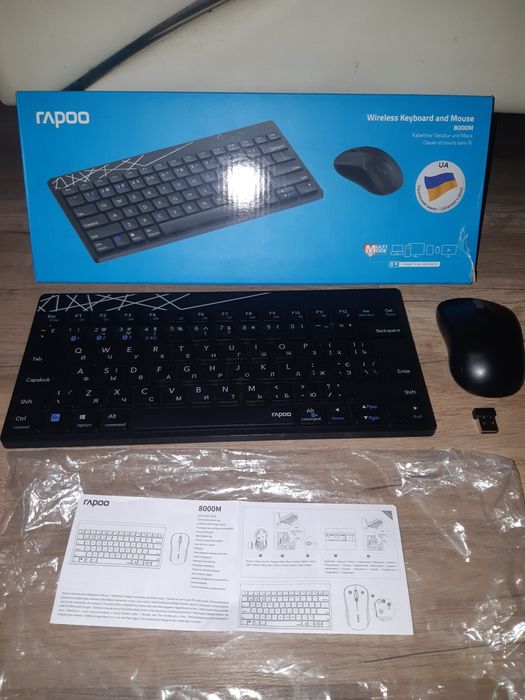 Bluetooth Rapoo 8000М   НОВАЯ  клавіатура+мишка  3+1