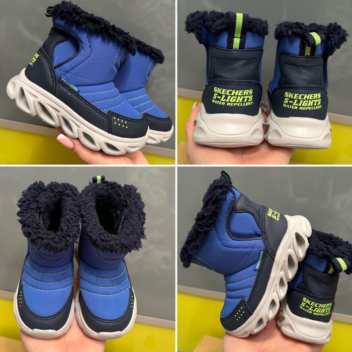‼️ сапожки Skechers 23 р дутіки що світяться зимове взуття ботінки