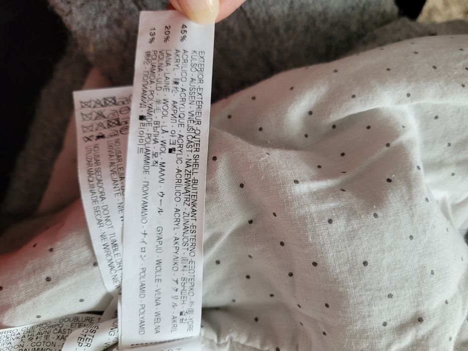 Płaszczyk Zara jesienno- wiosenny r. 92 wełna