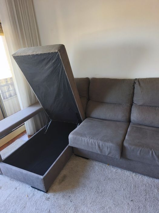 Sofá cinza chaiselong