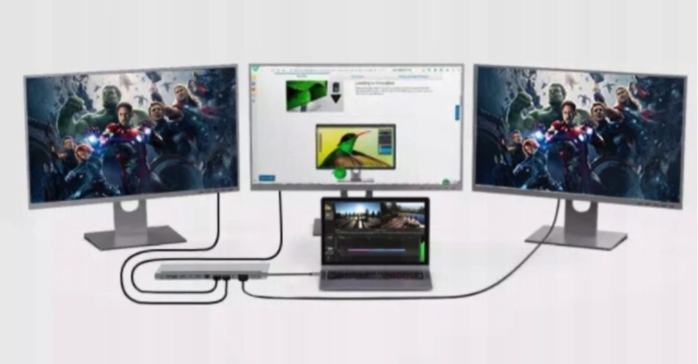 Adapter 12w1 HUB USB-C 2xHDMI VGA RJ45 Macbook PRO Air