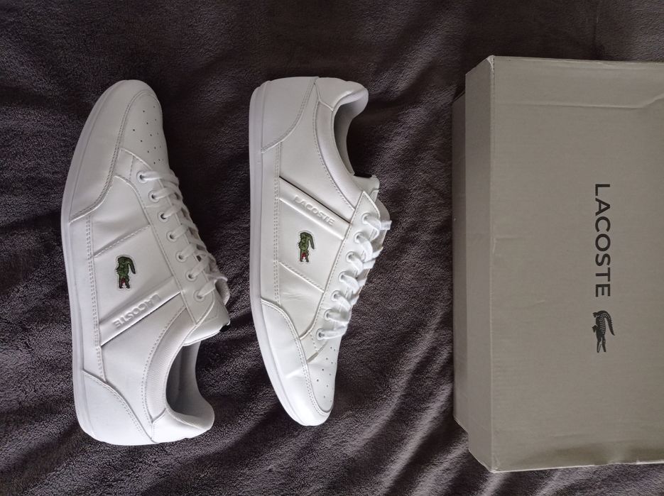 Buty Lacoste Chaymon rozmiar 43 białe skóra skórzane sneakersy trampki męskie super