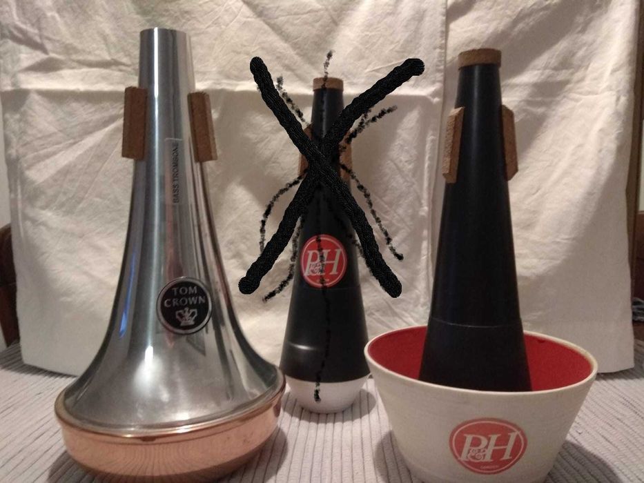 Surdinas trombone novas Bach,Tom Crown, PH  nova baixa de preço