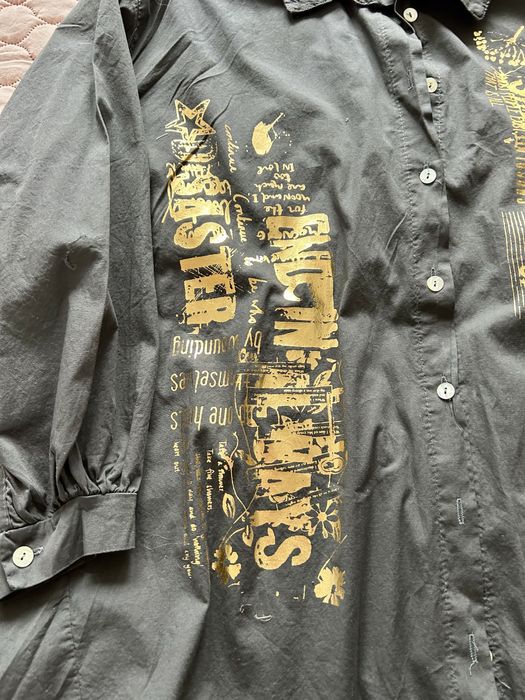 Koszula grafitowa ze złotym