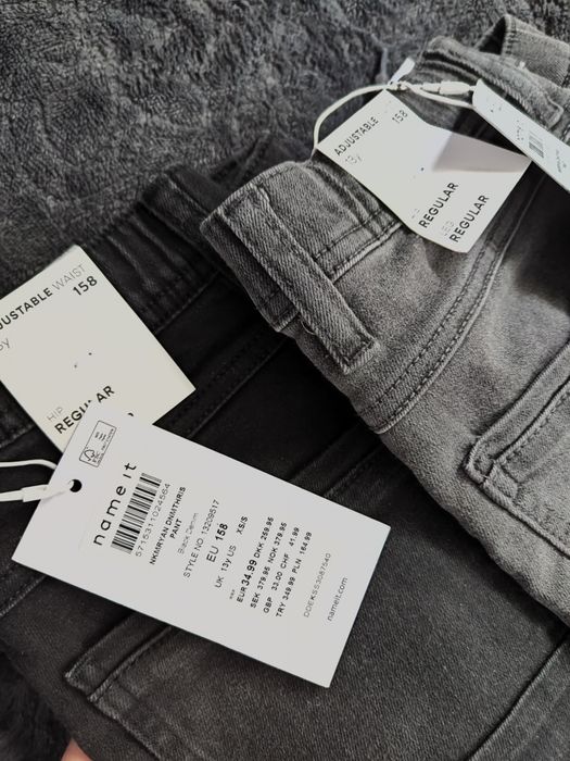 Zestaw spodni jeansy Name IT XxS 158 damskie czarne proste regular