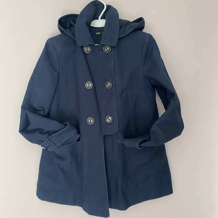 Rozkloszowany/ciążowy płaszczyk z kapturem Asos rozm.38