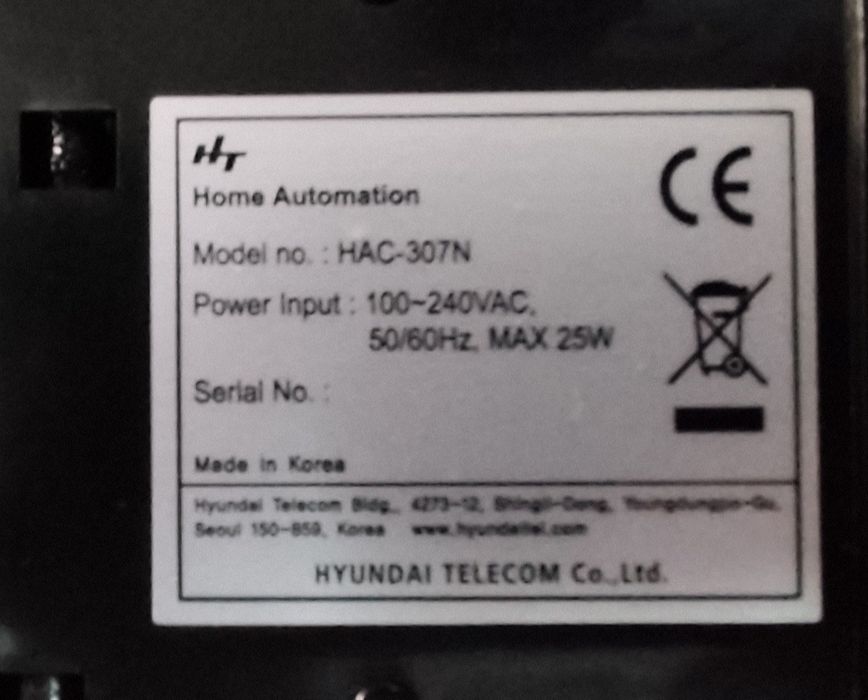 Panel Monitor wideodomofonu Hyundai Telecom Home Automation HAC-307N