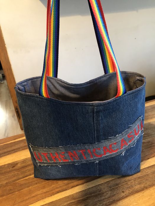 Piękna torebka jeansowa rękodzieło handmade