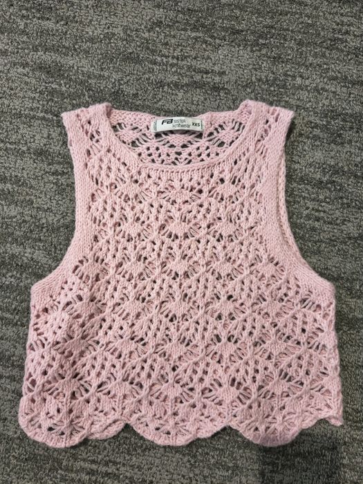 FB Sister New Yorker crop top bluzka różowa rozmiar XXS