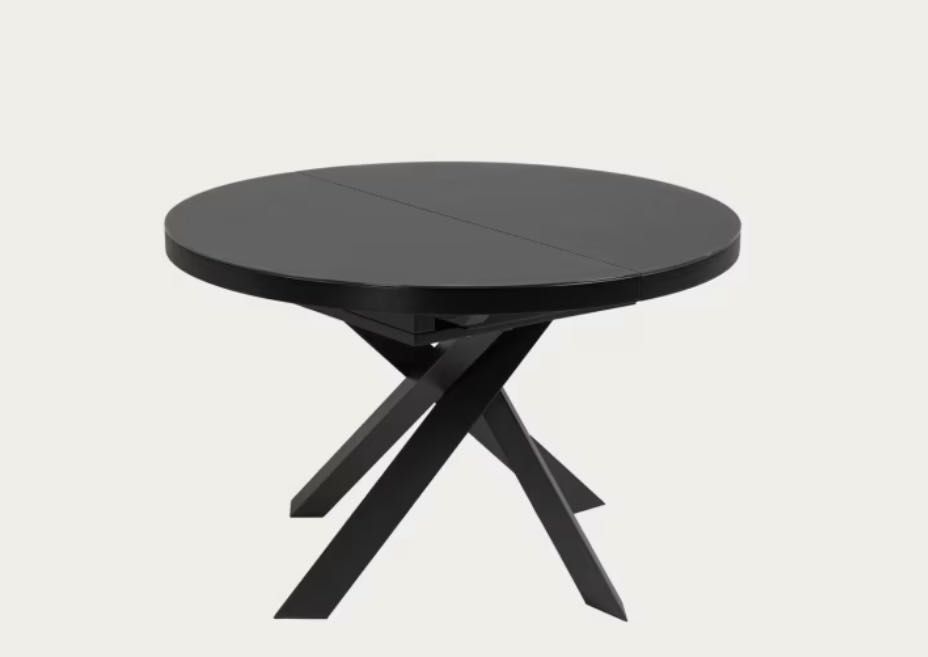 Mesa Kave Home preta oval extensível