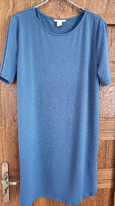 S 36 H&M sukienka z krótkim rękawem brudny niebieski