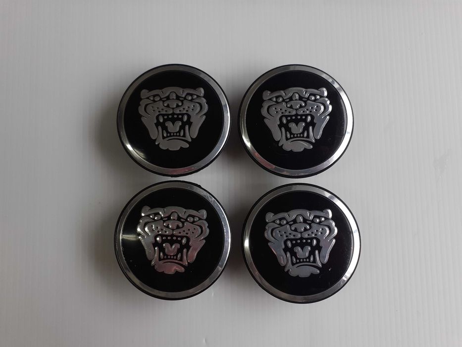 Centros/tampas de jante completos Jaguar com 58mm