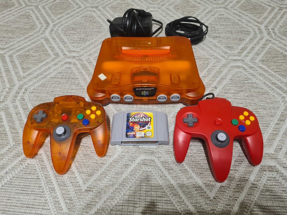 Nintendo 64 Fire Orange Transparente Original + 2 Comandos + Starshot