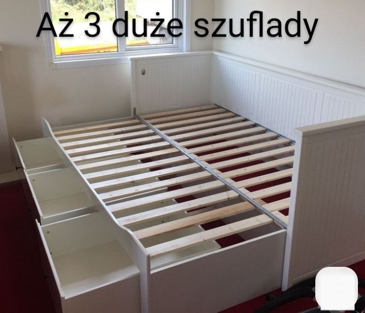 Ikea HEMNES łóżko rozsuwane King size 160x200 materace Moshult