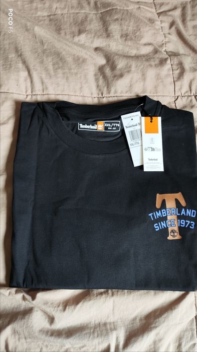 Timberland czarny t-shirt rozm XXL jak XXXL z nadrukiem
