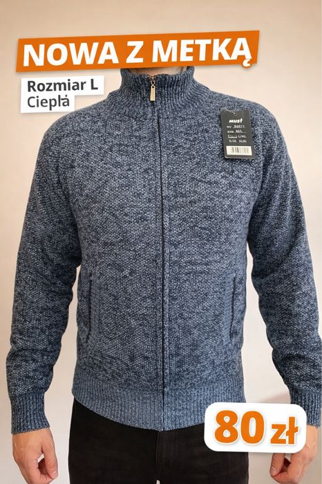 “Nowa bluza męska L – ciepła, z metką”