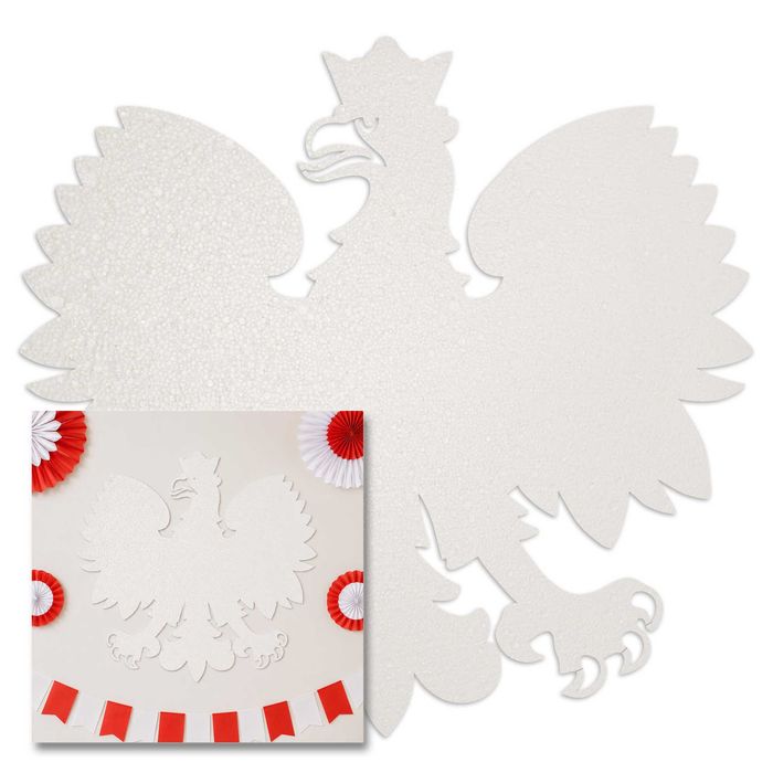 Orzeł patriotyczny 3D ze styropianu 94×99 cm - dekoracja do malowania