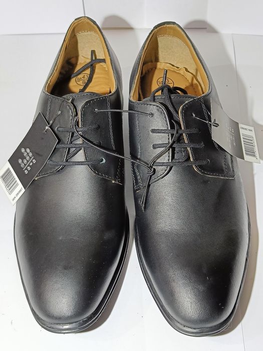 NOWE | Skórzane półbuty męskie LIVERGY, r. 43, czarne, wizytowe/biznes