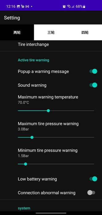 TPMS Sensores pressão pneus mota