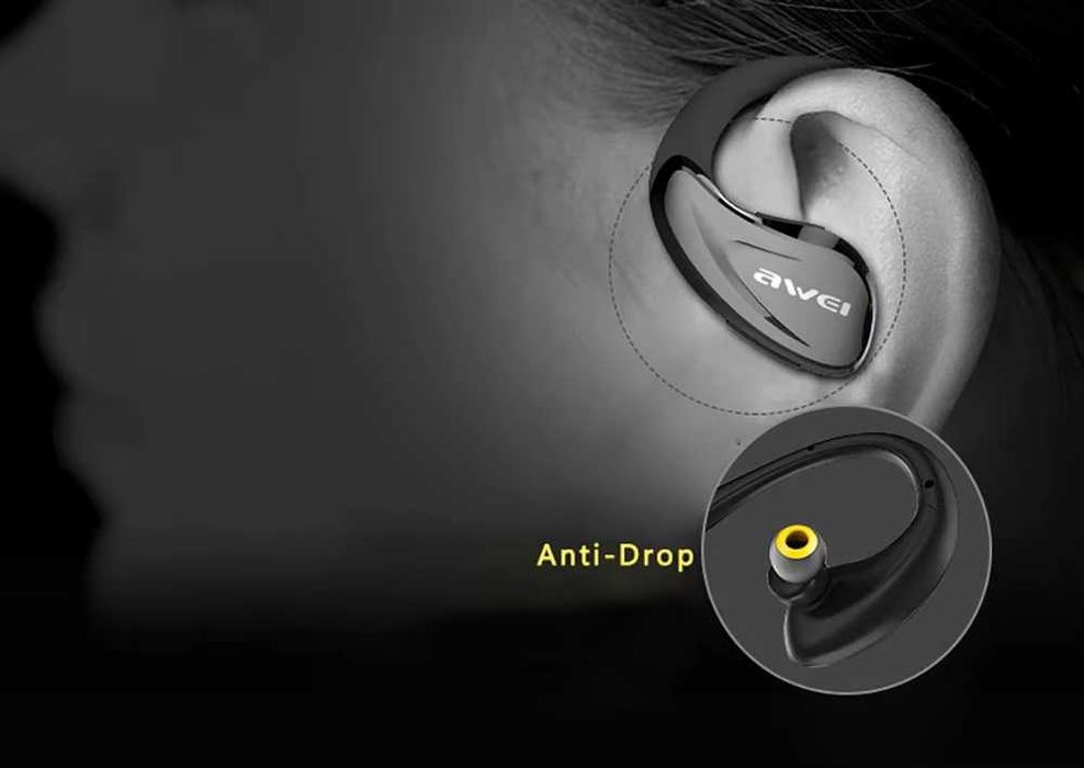 Спортивні бездротові навушники Bluetooth навушники Awei A880BL Black