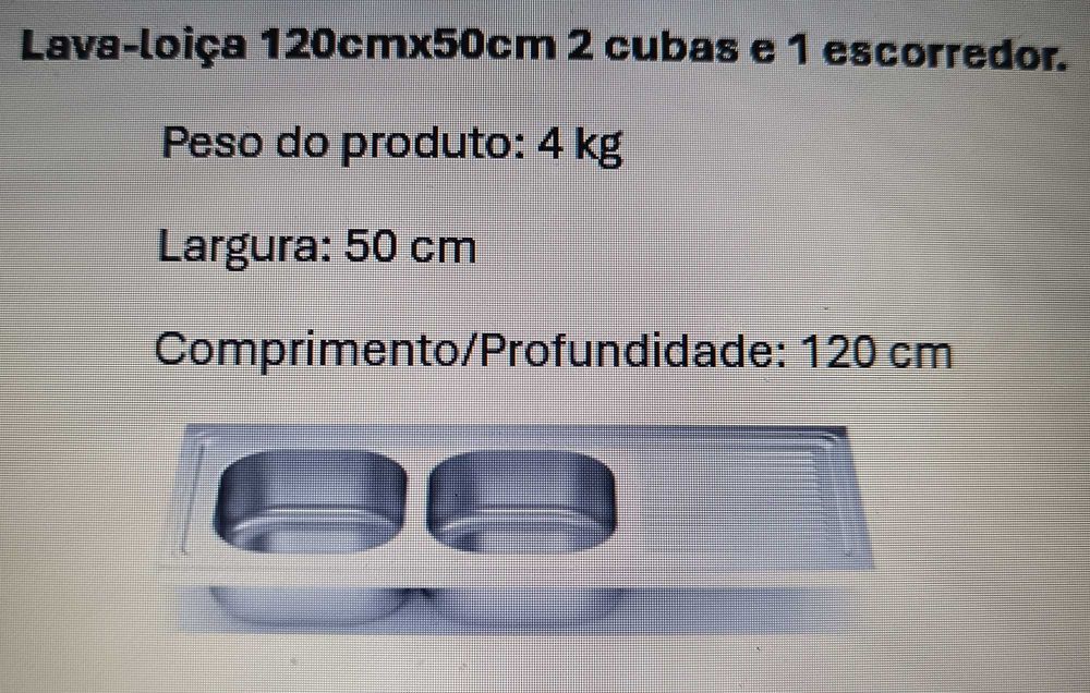 Lava-loiça inox 2 cubas usado em boas condições