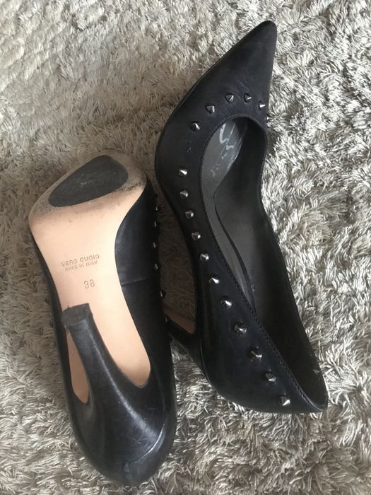 Buty na obcasie damskie  Simple ze skóry 38/24