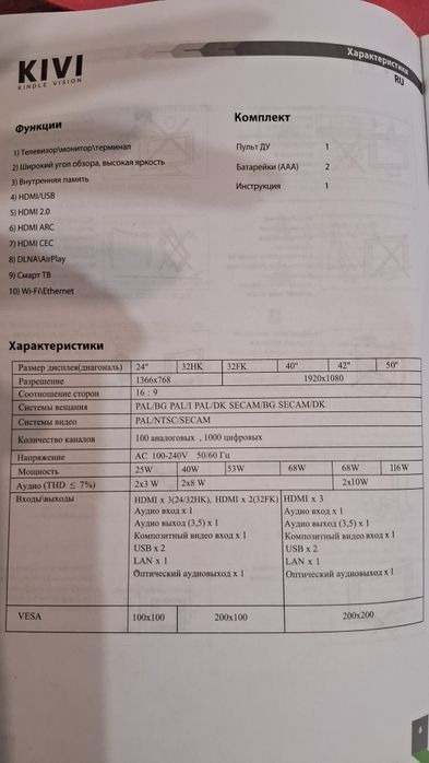 Продам на запчастини бу телевіщор KIVI, в ремонті не був, битий екран.