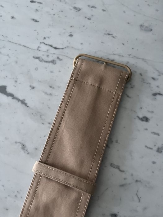 Calvin Klein Nowy beżowy materiałowy szeroki pasek damski/unisex 140cm