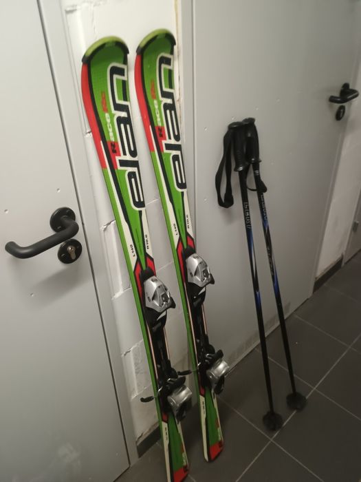Narty 140. Buty 39/39 damskie. Kijki gratis