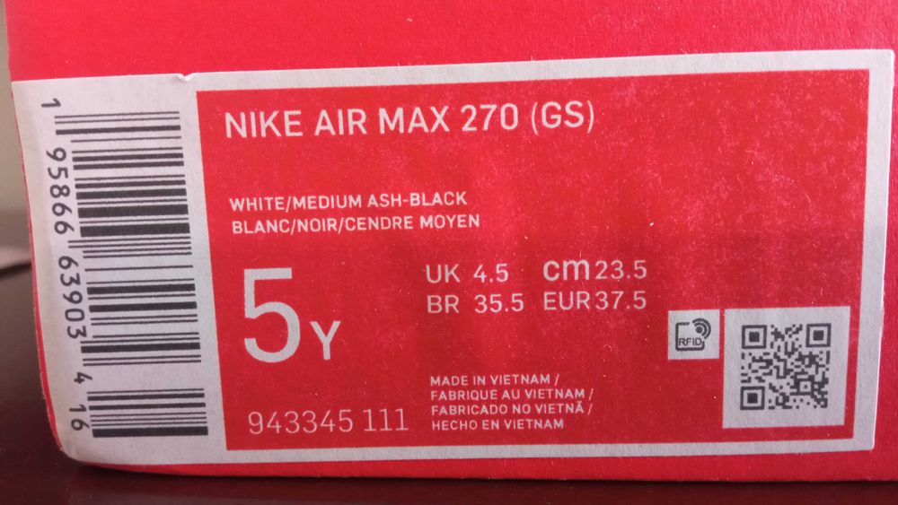 37,5 Buty Nike Air Max 270 White Red Black
