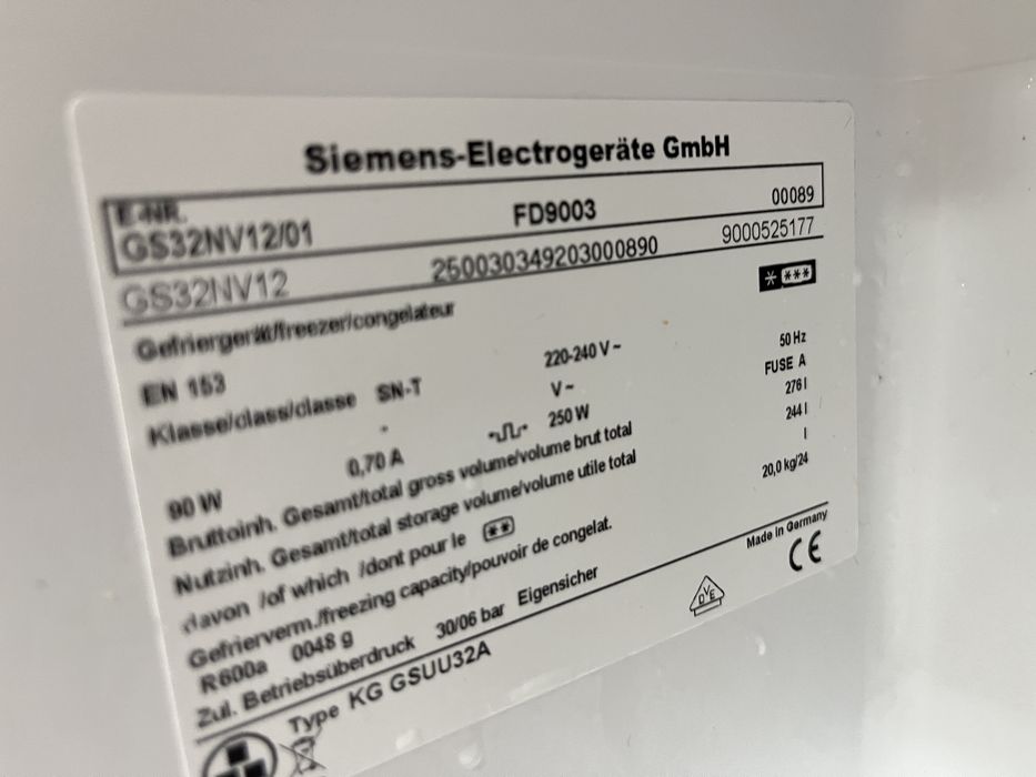 Siemens zamrażarka noFrost