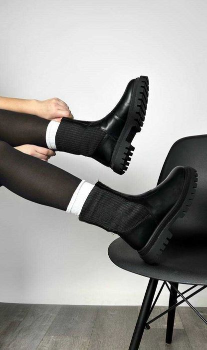 Женские зимние ботинки Челси натуральная кожа