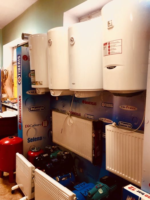 Монтаж и продажа котлов,колонок,бойлеров,радиаторов.