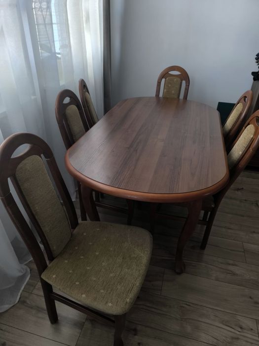 Stół+6 krzeseł 160/200/90cm