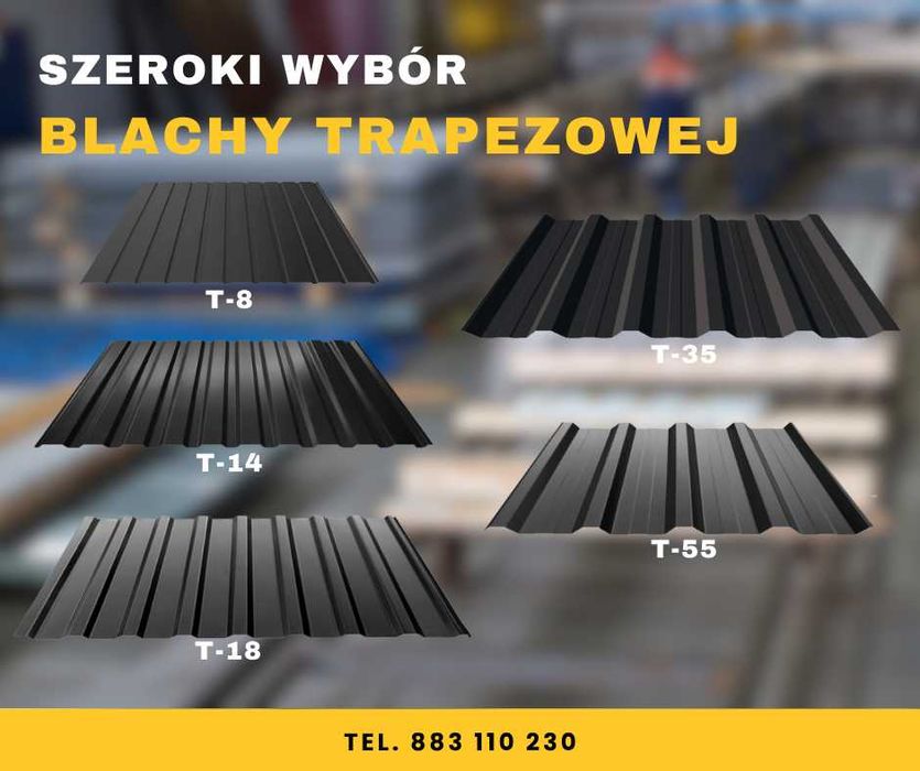 Blacha trapezowa, blachodachówka, panel dachowy na rąbek | Docinanie pod wymiar