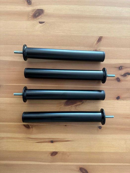 Nóżki meblowe metalowe do pufy IKEA GLOSTAD (4 szt.) Wysokość: 24 cm, średnica: 3 cm.