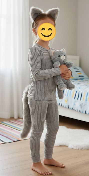 Conjunto bandolete e cauda unissexo, acessórios carnaval de lobo /gato